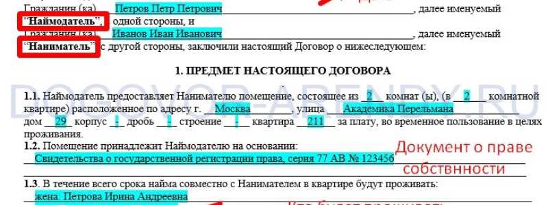 Правильный договор найма квартиры для физических лиц